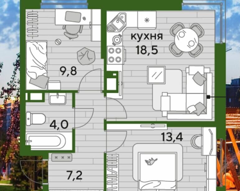 квартира г Краснодар р-н Прикубанский ул им. Марины Цветаевой 1 фото 4