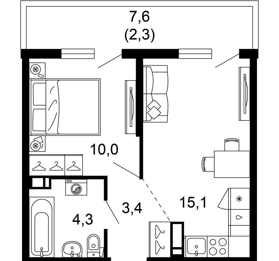 квартира г Сочи р-н Адлерский ул Искры 4 д. 66/10 фото 11