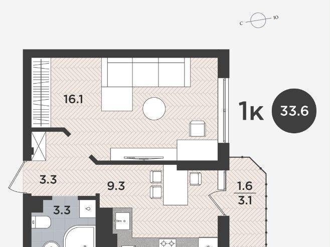 квартира г Калининград р-н Московский ул Тихорецкая 2 фото 7