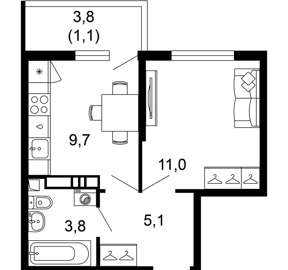 квартира г Сочи р-н Адлерский ул Искры 4 д. 66/10 фото 11