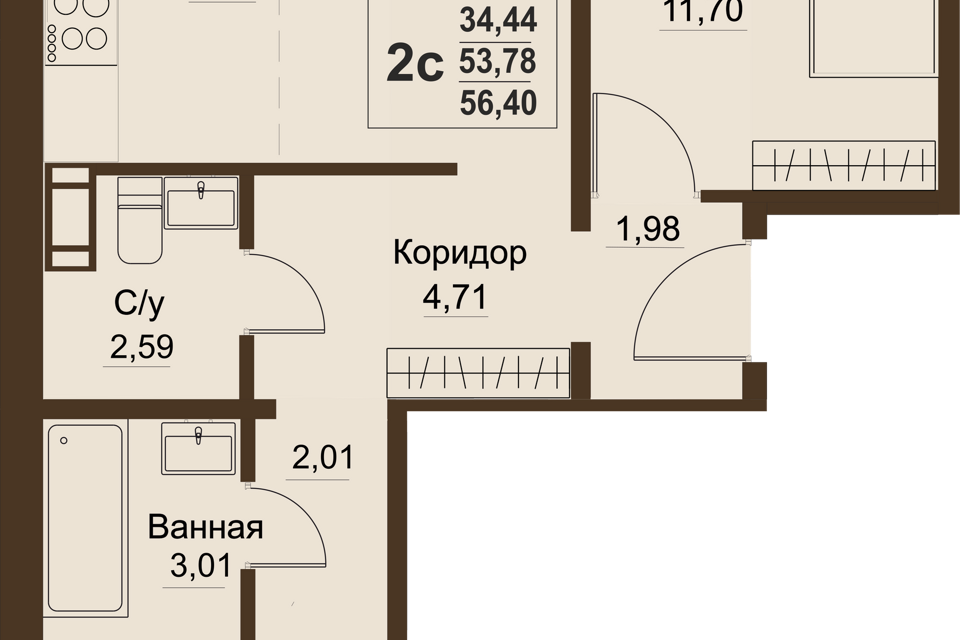 квартира р-н Сосновский п Пригородный Планируемая застройка фото 1