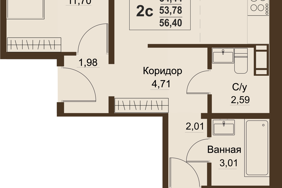 квартира р-н Сосновский п Пригородный Планируемая застройка фото 1