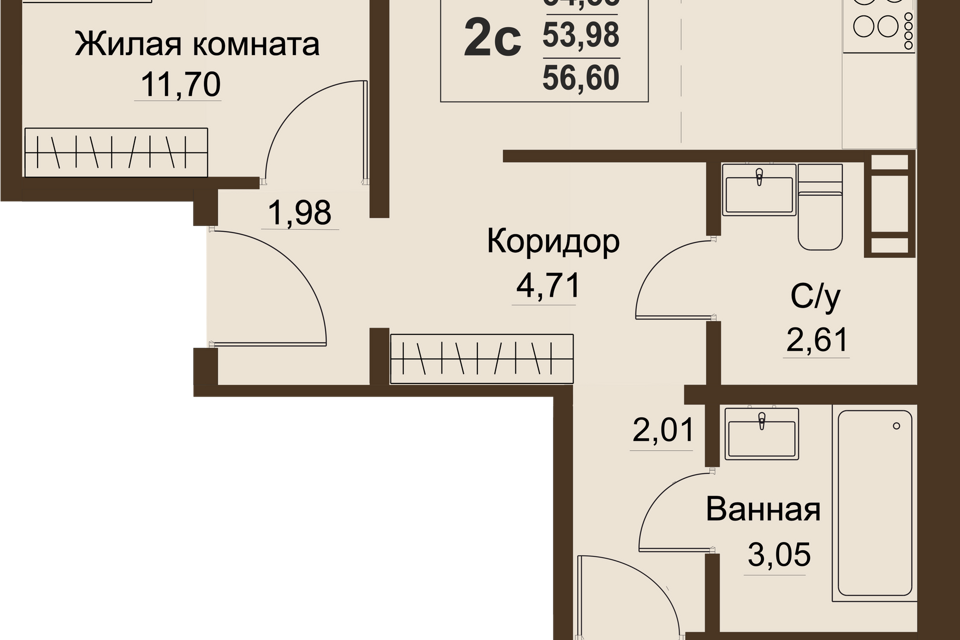 квартира р-н Сосновский п Пригородный Планируемая застройка фото 1