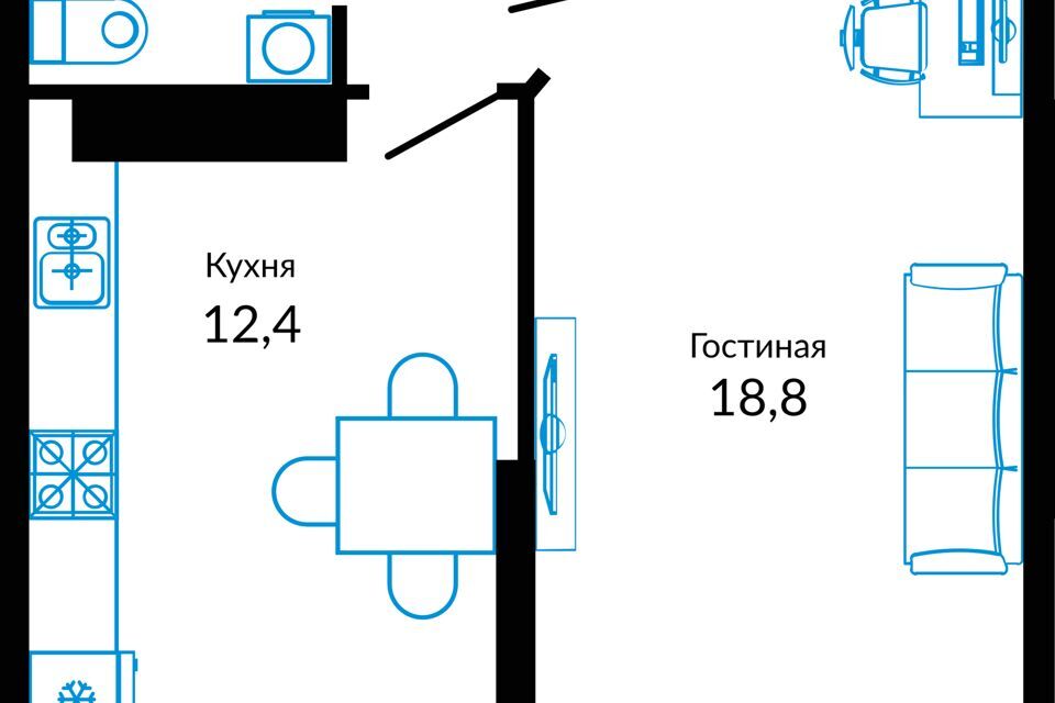 квартира г Краснодар Краснодар городской округ, Жилой комплекс Отражение фото 1