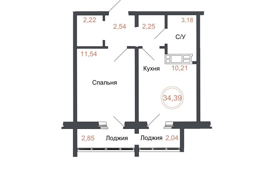 квартира г Челябинск Челябинский городской округ, Жилой комплекс Симфония фото 1