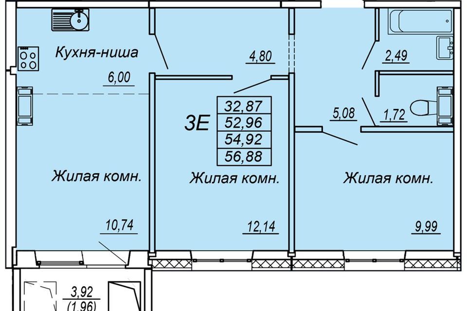 квартира г Хабаровск ЖК Чемпион, городской округ Хабаровск фото 1