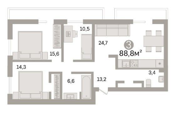 квартира г Тюмень проезд Воронинские горки 99б Тюмень городской округ фото 1