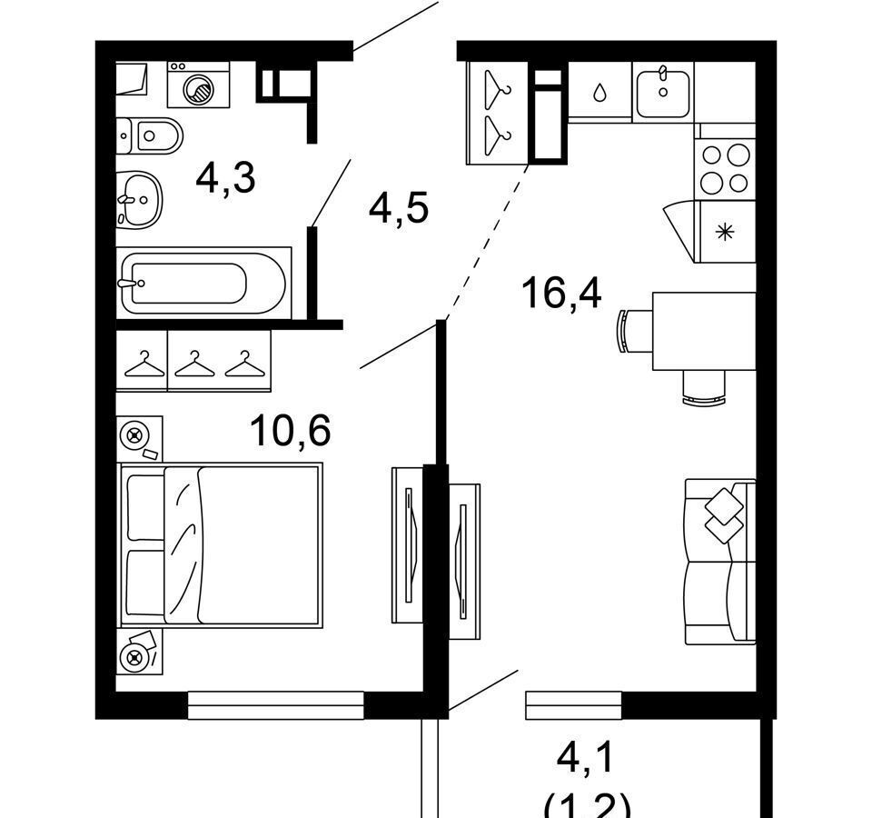 квартира г Сочи р-н Адлерский ул Искры 4 д. 66/10 фото 11