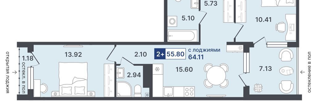 квартира г Тюмень р-н Ленинский жилой район Ново-Гилёвский фото 1