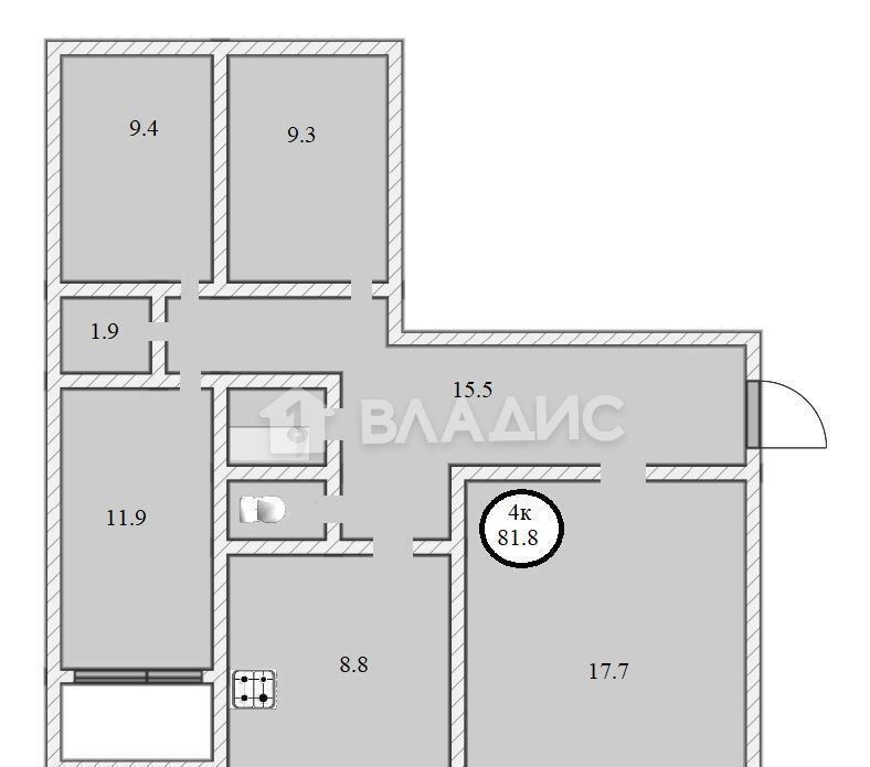 квартира г Тобольск 10-й мкр-н, 22 фото 24