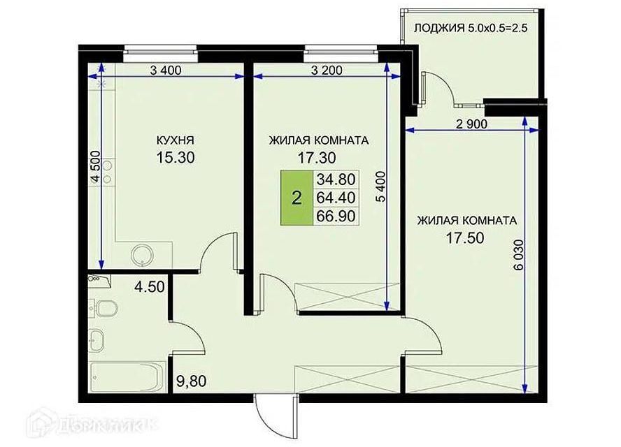 квартира р-н Динской п Южный ул Казачья 2/2 фото 1