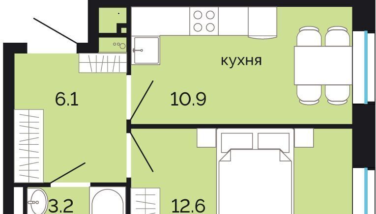 квартира г Пермь р-н Свердловский ул Куйбышева 135 ЖК Красное яблоко фото 1