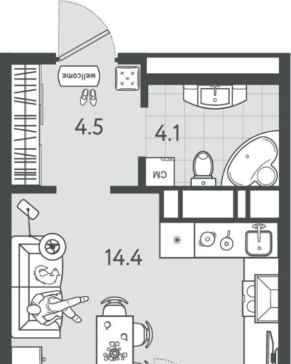 квартира г Краснодар р-н Центральный ул Колхозная 5к/4 ЖК «Все Свои VIP» фото 1