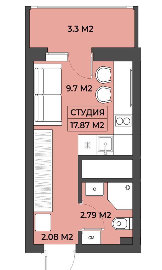 квартира г Уфа р-н Октябрьский ул Адмирала Макарова 27 апарт-комплекс IDEЯ фото 1