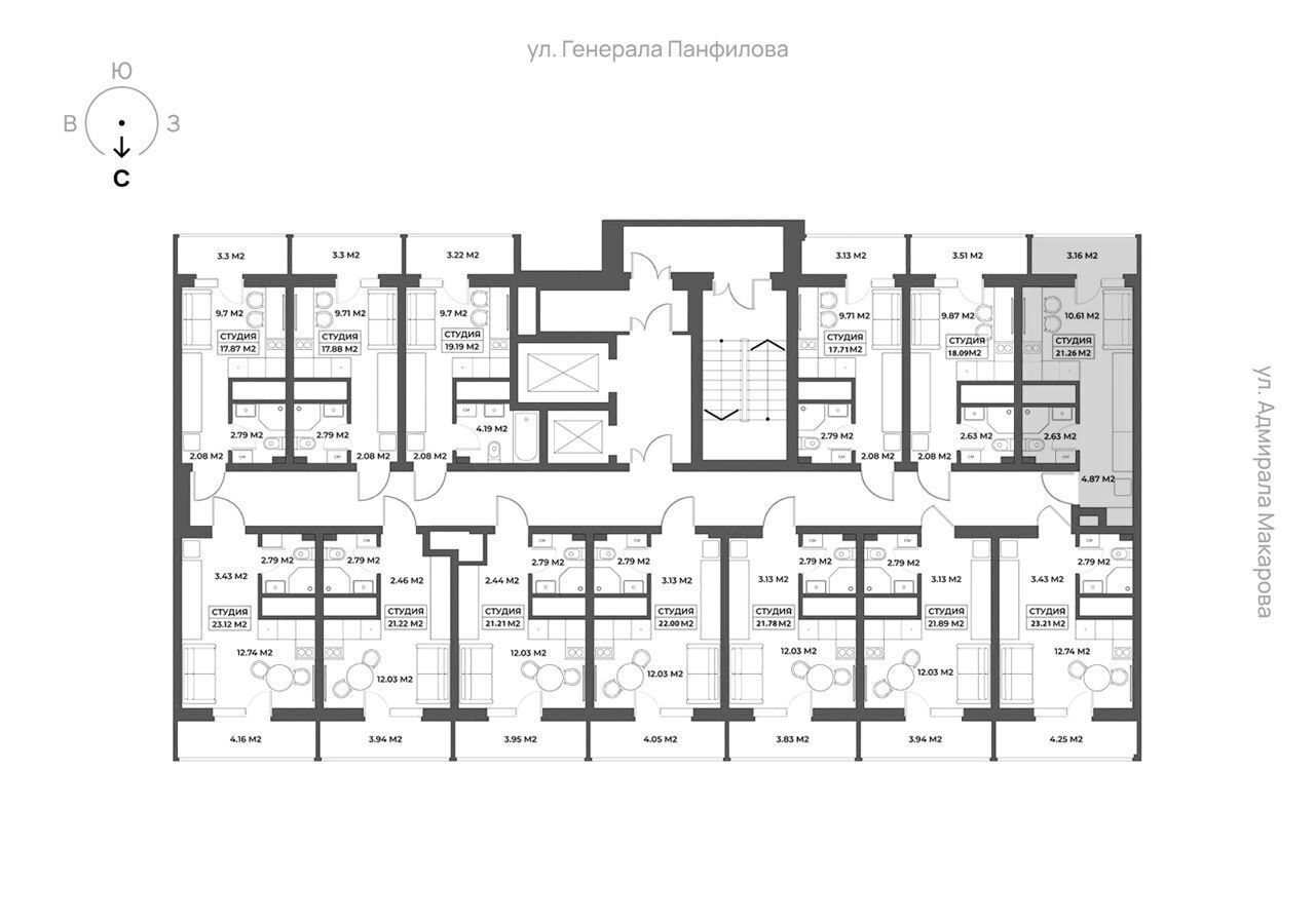 квартира г Уфа р-н Октябрьский ул Адмирала Макарова 27 апарт-комплекс IDEЯ фото 2