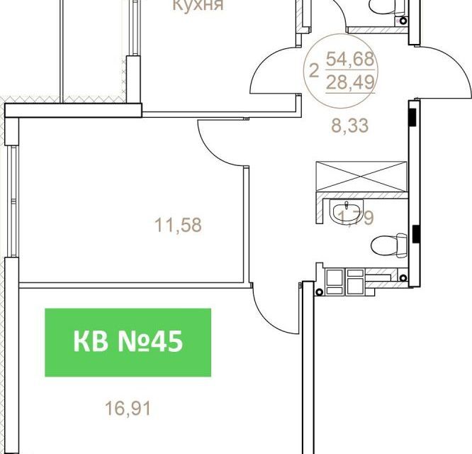 квартира р-н Светлогорский г Светлогорск б-р Олимпийский 4 ЖК «Стрелка» фото 4