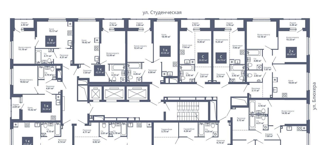 квартира г Екатеринбург р-н Кировский Уральская ЖК «Современник» ул. Блюхера, 40А фото 2