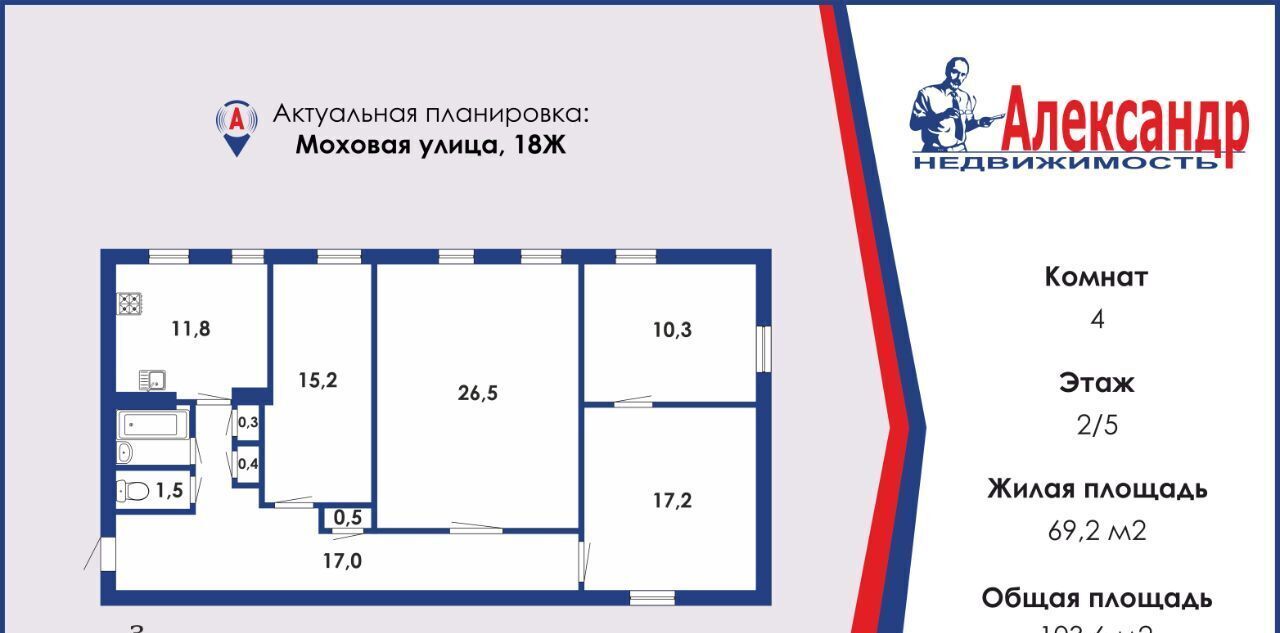 квартира г Санкт-Петербург метро Чернышевская ул Моховая 18ж фото 30