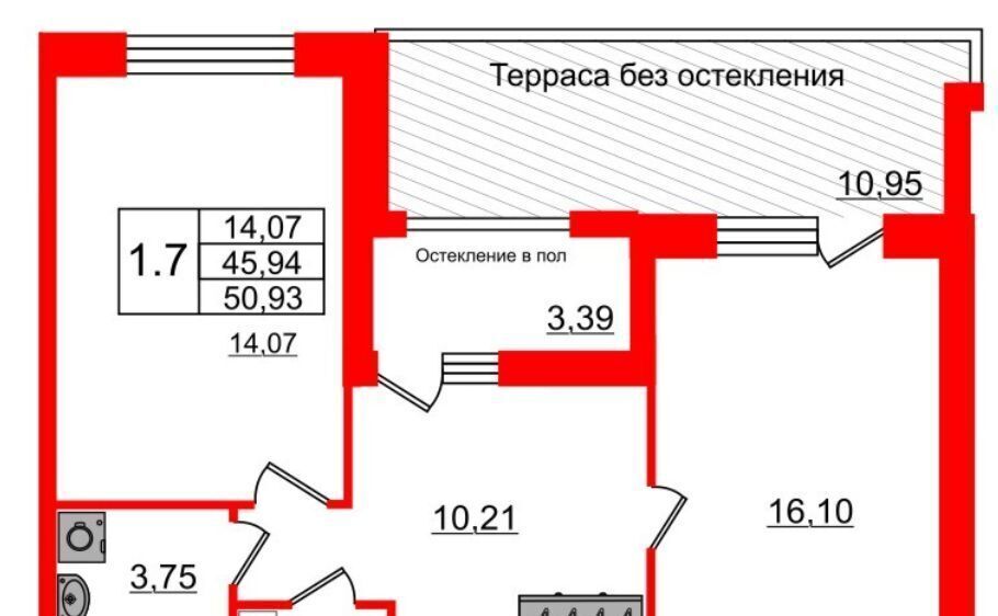 квартира г Санкт-Петербург метро Елизаровская пр-кт Обуховской Обороны 38в фото 3