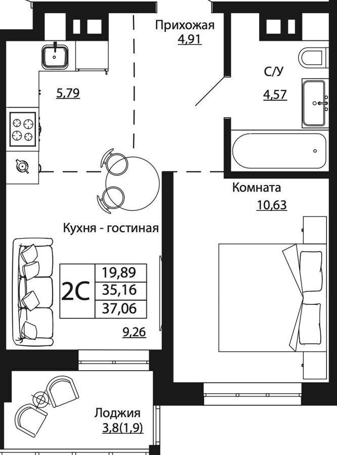 квартира г Ростов-на-Дону р-н Пролетарский ул Текучева ЖК «Текучев» з/у 370/2 фото 2