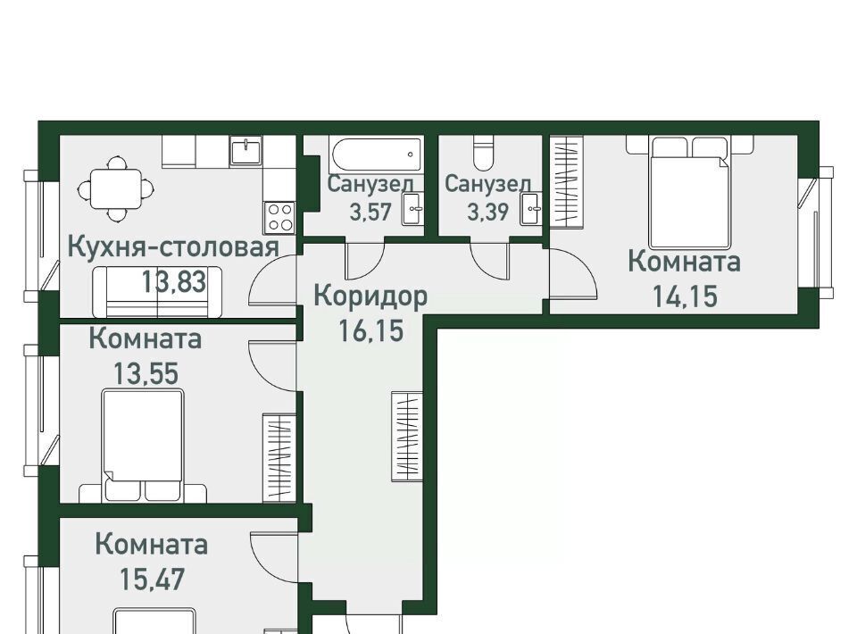 квартира р-н Сосновский п Западный р-н мкр Привилегия Кременкульское с/пос фото 1