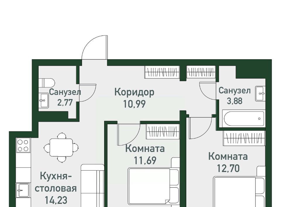 квартира р-н Сосновский п Западный р-н мкр Привилегия Кременкульское с/пос фото 1