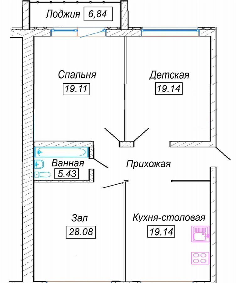 квартира г Ростов-на-Дону р-н Пролетарский пр-кт 40-летия Победы 97 фото 13