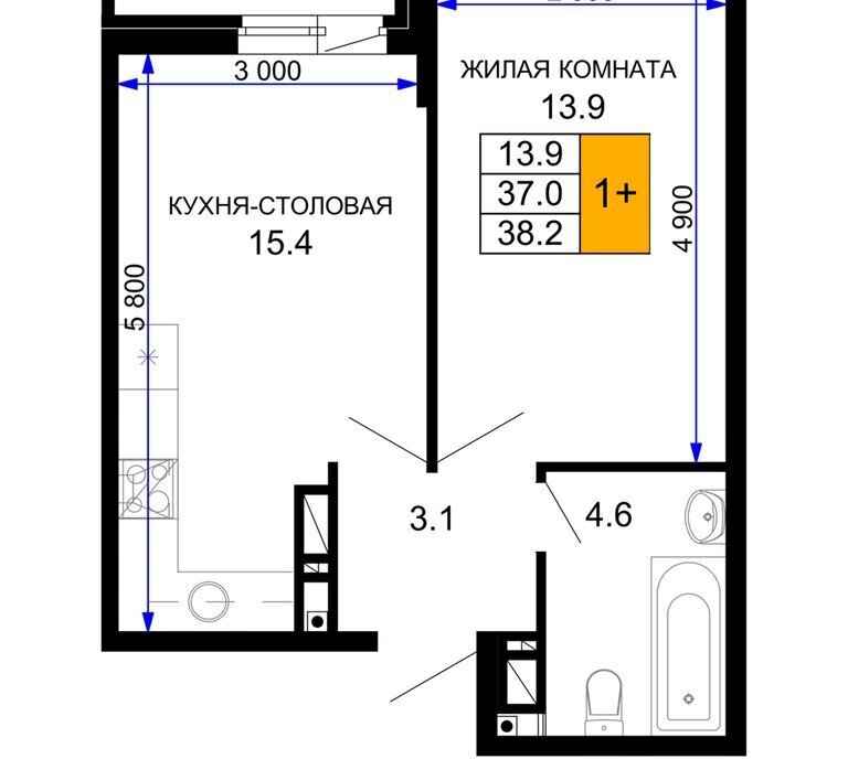 квартира г Краснодар р-н Прикубанский ЖК «Дыхание» фото 1