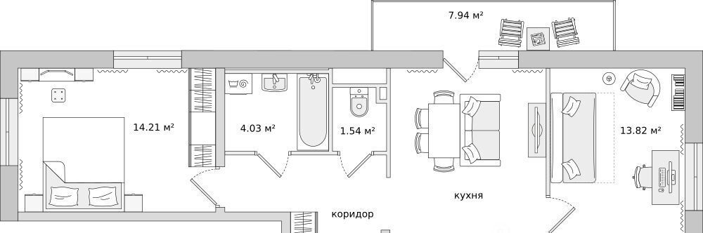 квартира р-н Всеволожский п Бугры ул Тихая 7к/5 Девяткино фото 1