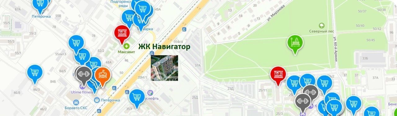 квартира г Воронеж р-н Коминтерновский ул Антонова-Овсеенко 35с ЖК «‎Навигатор‎» фото 11