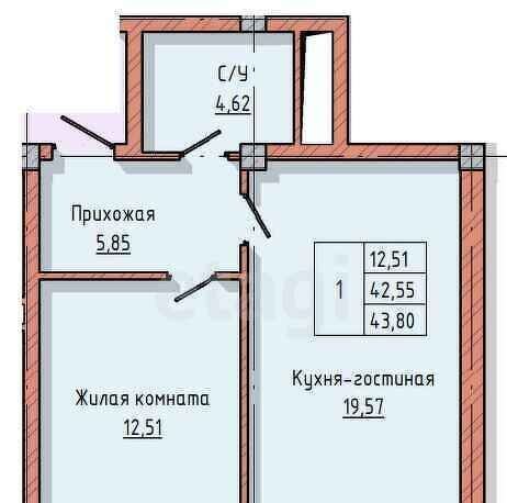 квартира г Нальчик Горная ул Байсултанова 28 фото 6