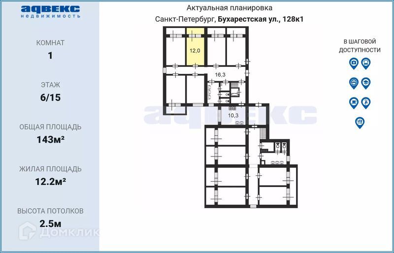 комната г Санкт-Петербург ул Бухарестская 128/1 Фрунзенский фото 1