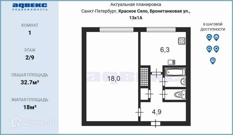 квартира г Красное Село ул Бронетанковая 13/1 Красносельский фото 1