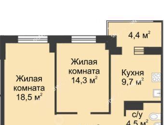 квартира г Нижний Новгород р-н Ленинский Ленинская ул Левобережная 2 фото 22