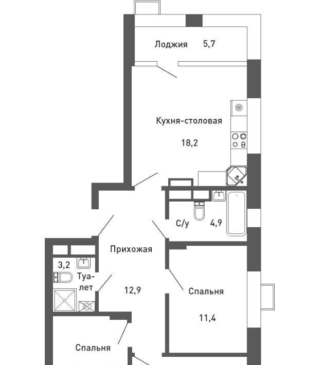 квартира г Воронеж р-н Железнодорожный ул Остужева 52/5 фото 1