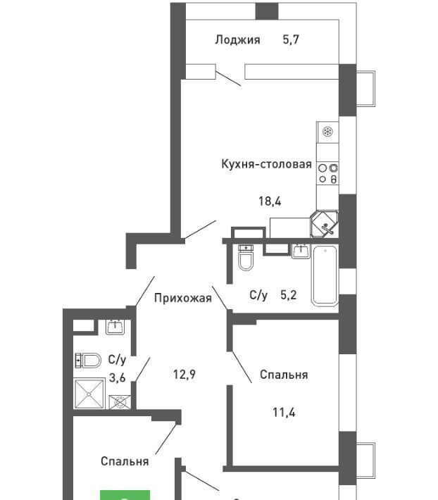 квартира г Воронеж р-н Железнодорожный ул Остужева 52/5 фото 1