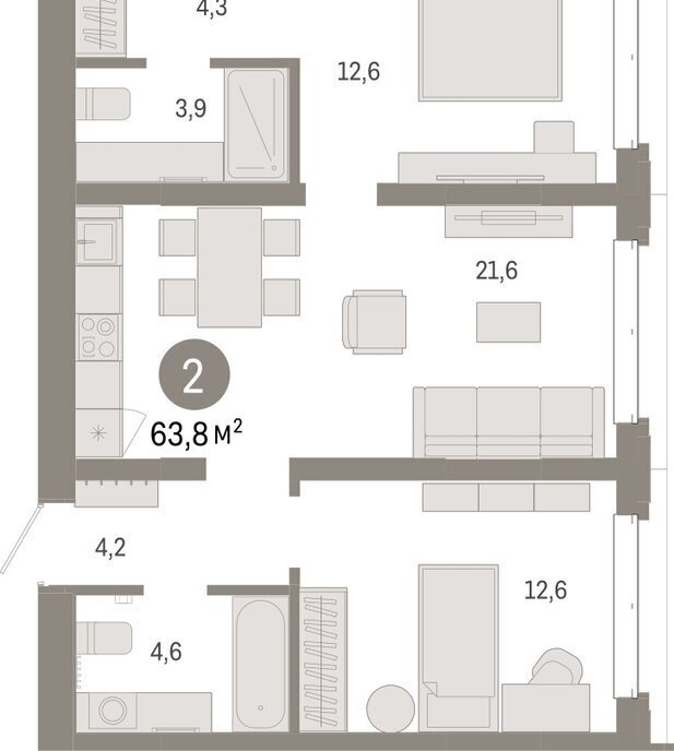 квартира г Тюмень жилой комплекс На Минской фото 2