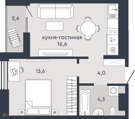 квартира г Екатеринбург р-н Кировский Екатеринбург, Александровская, 3а, муниципальное образование фото 2