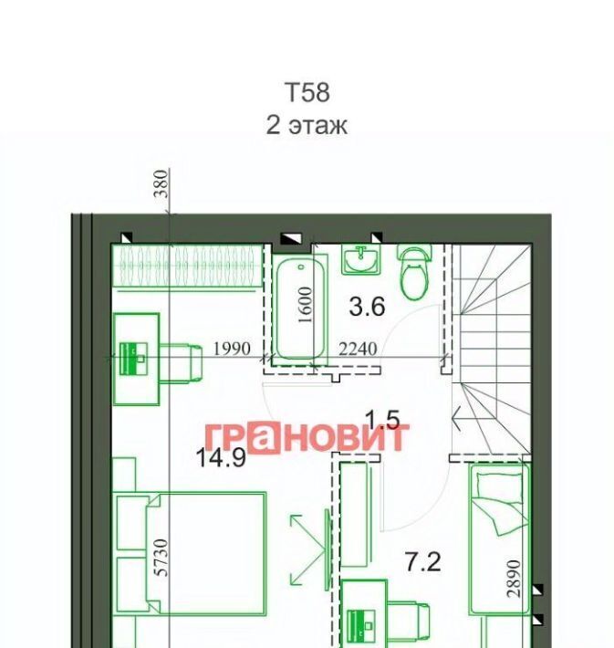 дом р-н Новосибирский с Новолуговое мкр Березки 2 5-й кв-л, 20/1/1 фото 11