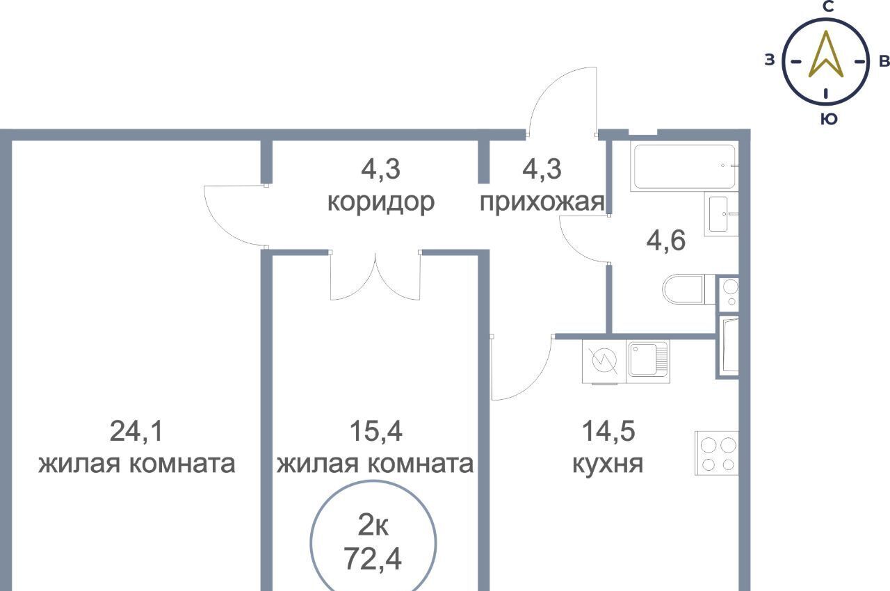 квартира г Сургут тракт Югорский 54/2 жилой дом по Югорскому тракту фото 1