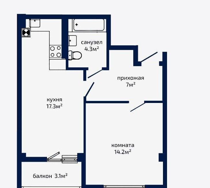 квартира р-н Симферопольский с Мирное ул Щедрая 4 ЖК 5 элемент фото 2