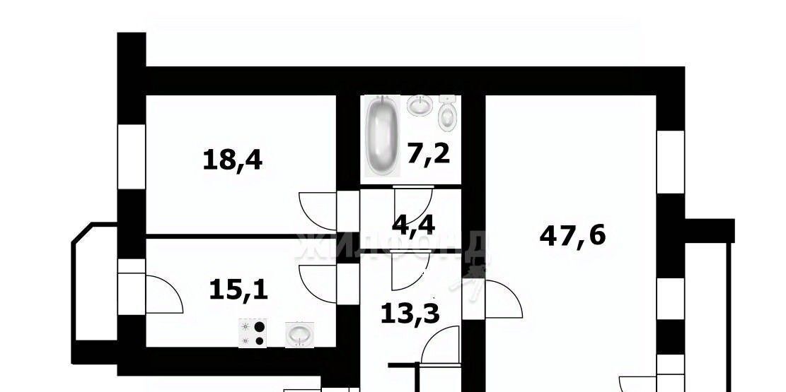 квартира г Новосибирск Октябрьская ул Толстого 5 фото 1