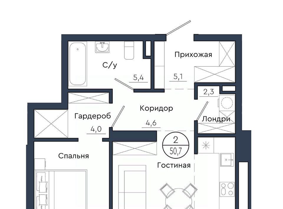 квартира г Красноярск р-н Центральный ЖК Чижи фото 1