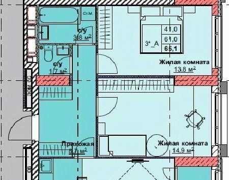 квартира г Владивосток р-н Первомайский ЖК Каштановый двор 1/5 фото 1