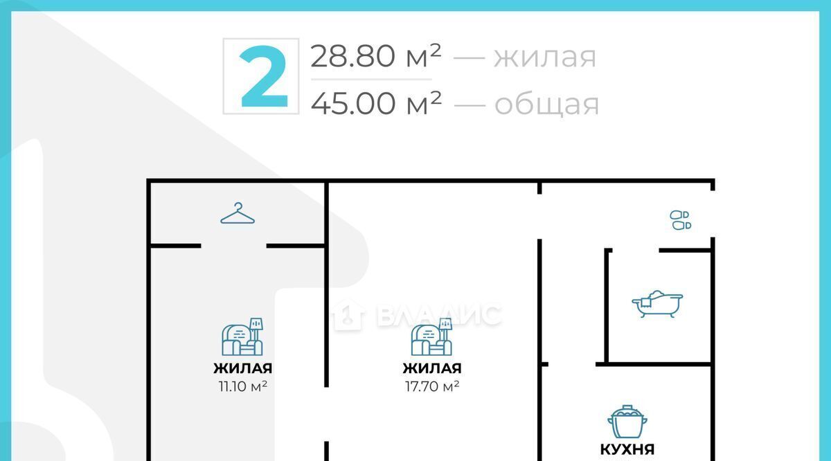 квартира г Волгоград р-н Краснооктябрьский ул Таращанцев 39 фото 13