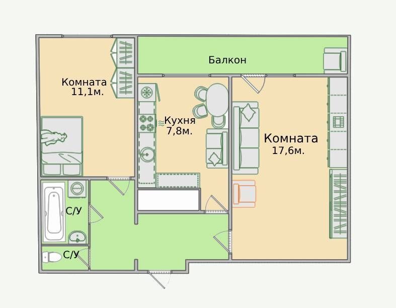 квартира г Реутов Южный Реутов ул Октября 2 Реутово, Новокосино фото 3