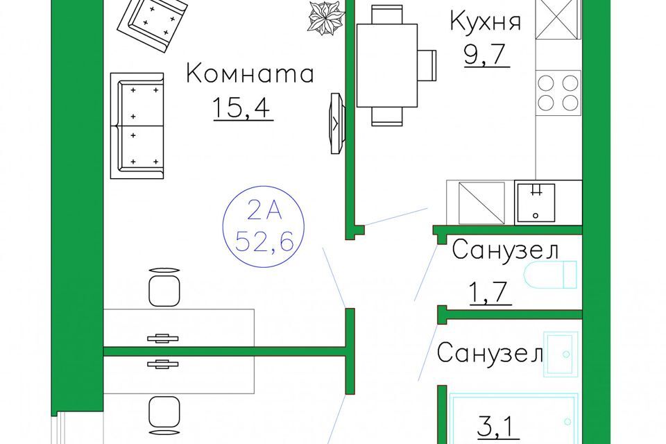 квартира р-н Тюменский п Московский Новая, 17 к 1 / Новая, 17 ст 2 фото 1