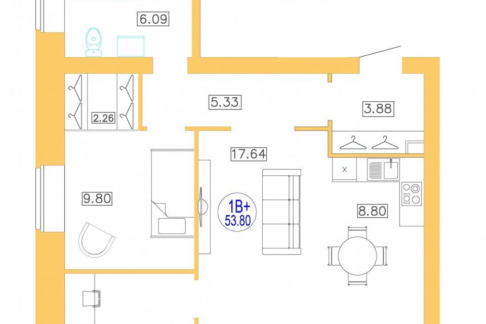 квартира р-н Тюменский п Московский Новая, 17 к 1 / Новая, 17 ст 2 фото 1