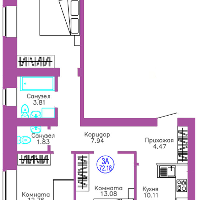 квартира р-н Тюменский п Московский Новая, 17 к 1 / Новая, 17 ст 2 фото 1