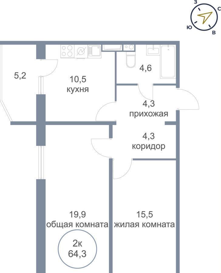 квартира г Сургут р-н Восточный тракт Югорский 54/1 фото 1